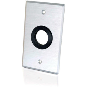 C2G 1in Grommet Cable Pass Through Single Gang Wall Plate - Brushed Aluminum — 40488