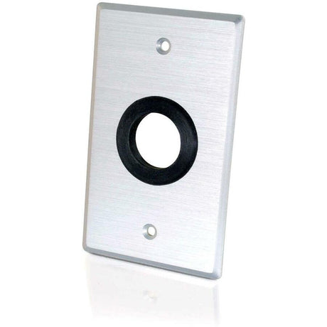 C2G 1in Grommet Cable Pass Through Single Gang Wall Plate - Brushed Aluminum — 40488