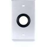 C2G 1in Grommet Cable Pass Through Single Gang Wall Plate - Brushed Aluminum — 40488
