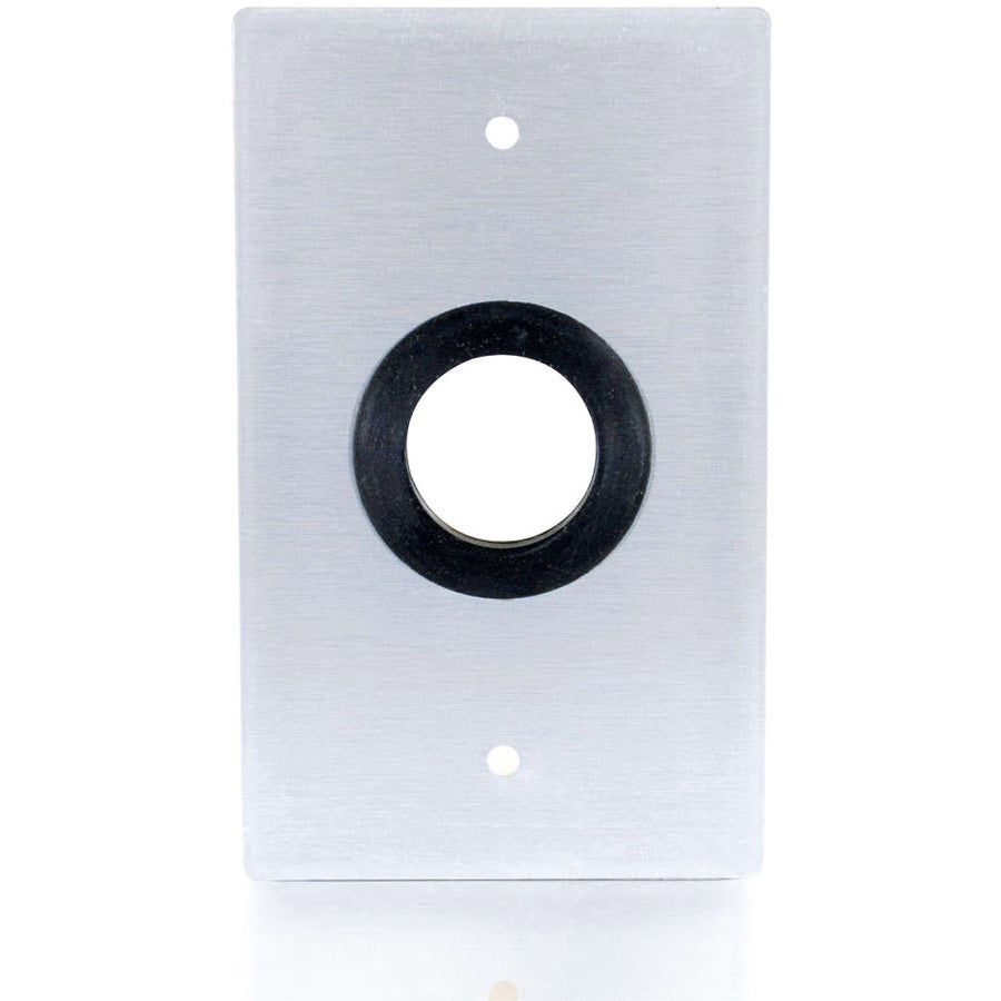 C2G 1in Grommet Cable Pass Through Single Gang Wall Plate - Brushed Aluminum — 40488