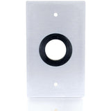 C2G 1in Grommet Cable Pass Through Single Gang Wall Plate - Brushed Aluminum — 40488