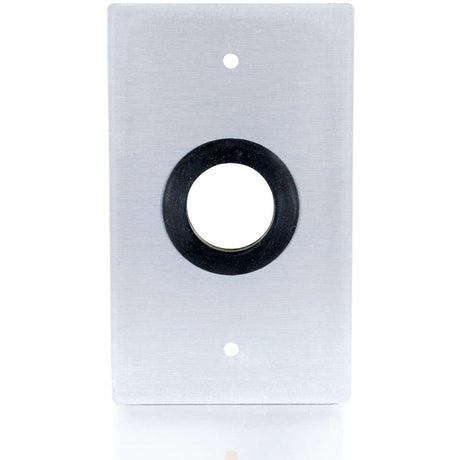 C2G 1in Grommet Cable Pass Through Single Gang Wall Plate - Brushed Aluminum — 40488