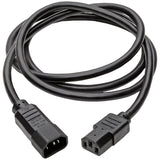 Eaton Tripp Lite Series Heavy-Duty PDU Power Cord, C13 to C14 - 15A, 250V, 14 AWG, 10 ft. (3.05 m), Black — P005-010