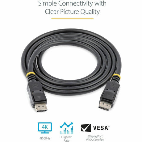StarTech.com 15ft (5m) DisplayPort 1.2 Cable, 4K x 2K UHD VESA Certified DisplayPort Cable, DP Cable/Cord for Monitor, w/ Latches — DISPLPORT15L
