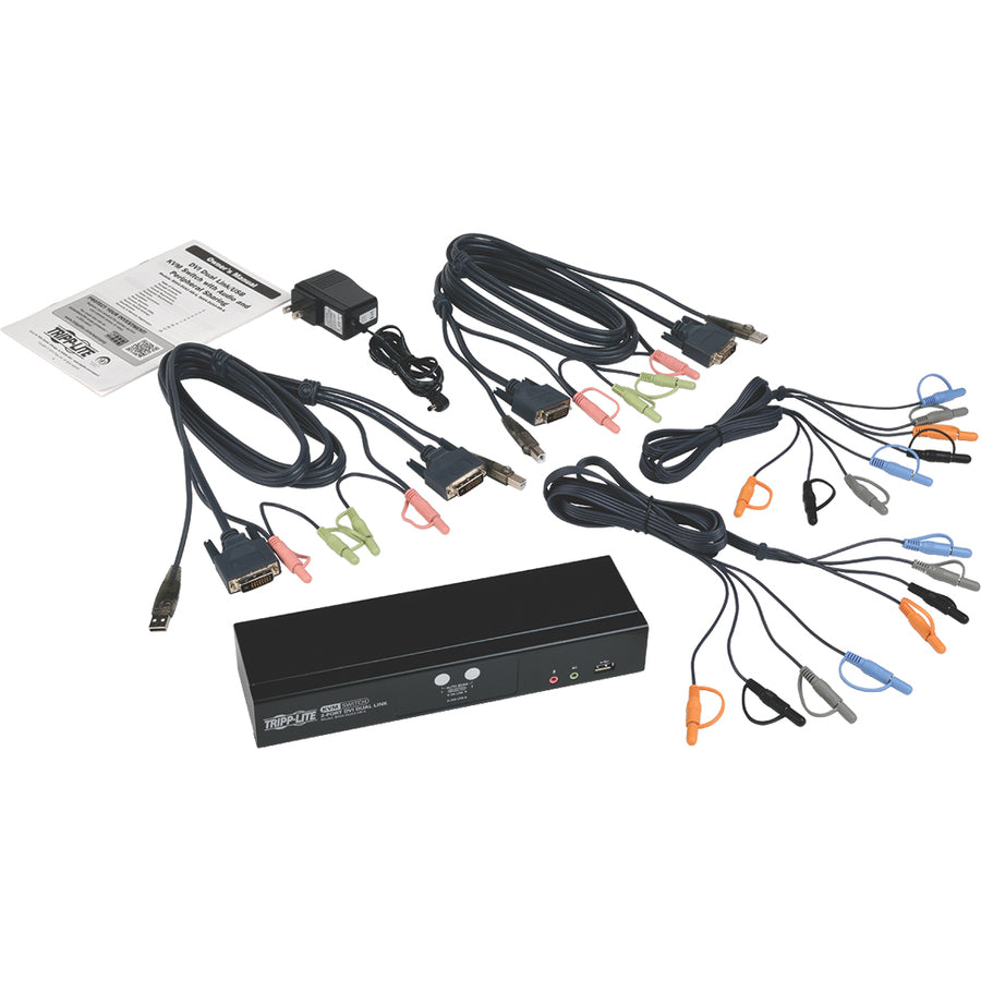 Eaton Tripp Lite Series 2-Port DVI Dual-Link / USB KVM Switch with Audio and Cables, TAA — B004-DUA2-HR-K