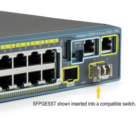 StarTech.com Cisco SFP-GE-S Compatible SFP Module - 1000BASE-SX - 1GE Gigabit Ethernet SFP 1GbE Multimode Fiber MMF Optic Transceiver — SFPGESST