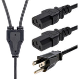 StarTech.com 10ft (3m) Computer Power Y Cord, NEMA 5-15P to C13, 10A 125V, 18AWG, Black Replacement PC Power Cord, TV/Monitor Power Cable — PXT101Y10