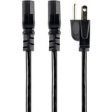StarTech.com 10ft (3m) Computer Power Y Cord, NEMA 5-15P to C13, 10A 125V, 18AWG, Black Replacement PC Power Cord, TV/Monitor Power Cable — PXT101Y10