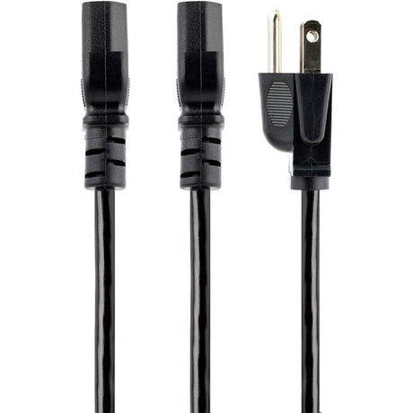 StarTech.com 10ft (3m) Computer Power Y Cord, NEMA 5-15P to C13, 10A 125V, 18AWG, Black Replacement PC Power Cord, TV/Monitor Power Cable — PXT101Y10