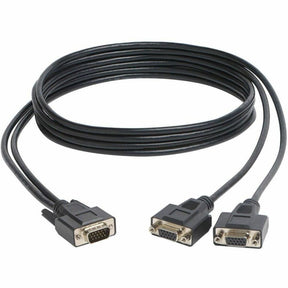 Eaton Tripp Lite Series High Resolution VGA Monitor Y Splitter Cable (HD15 M to 2x HD15 F), 6 ft. (1.83 m) — P516-006-HR