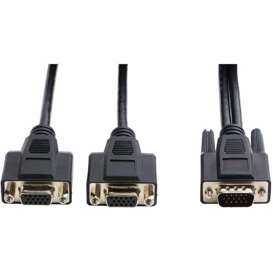 Eaton Tripp Lite Series High Resolution VGA Monitor Y Splitter Cable (HD15 M to 2x HD15 F), 6 ft. (1.83 m) — P516-006-HR