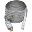 Eaton Tripp Lite Series USB-A to RJ45 Serial Rollover Cable (M/M) - Cisco Compatible, 250 Kbps, 6 ft. (1.83 m), Gray — U209-006-RJ45-X