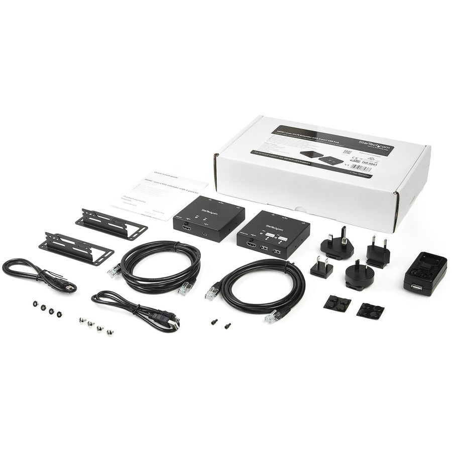 StarTech.com HDMI over CAT6 Extender with 4-port USB Hub - Remote HDMI over CAT5 or CAT6 - 165 ft (50m) - 1080p — ST121USBHD