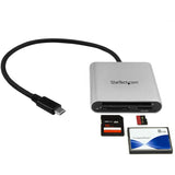 StarTech.com USB 3.0 Flash Memory Multi-Card Reader / Writer with USB-C - SD microSD and CompactFlash Card Reader w/ Integrated USB-C Cable — FCREADU3C