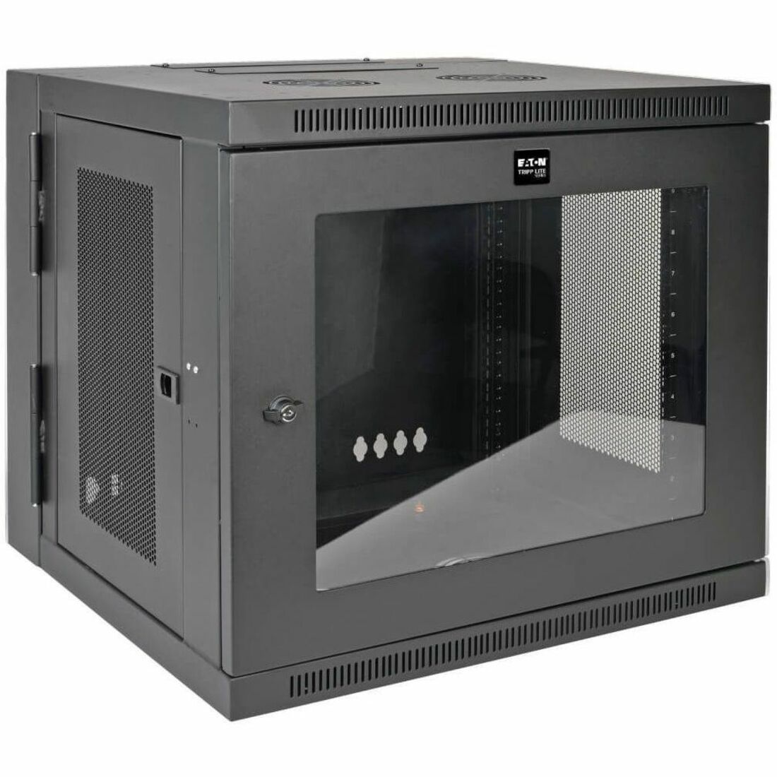 Eaton Tripp Lite Series SmartRack 10U Low-Profile Switch-Depth Wall-Mount Small Rack Enclosure, Clear Acrylic Window, Hinged Back — SRW10USG