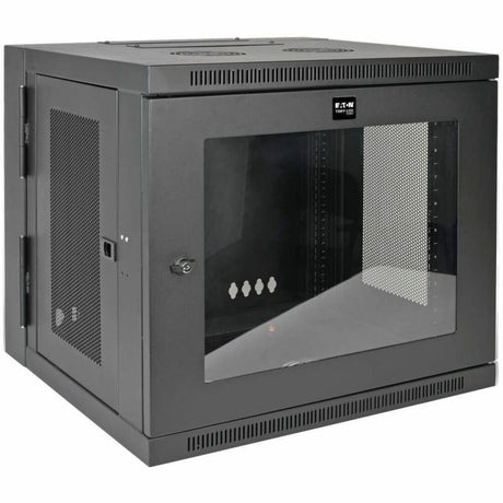 Eaton Tripp Lite Series SmartRack 10U Low-Profile Switch-Depth Wall-Mount Small Rack Enclosure, Clear Acrylic Window, Hinged Back — SRW10USG