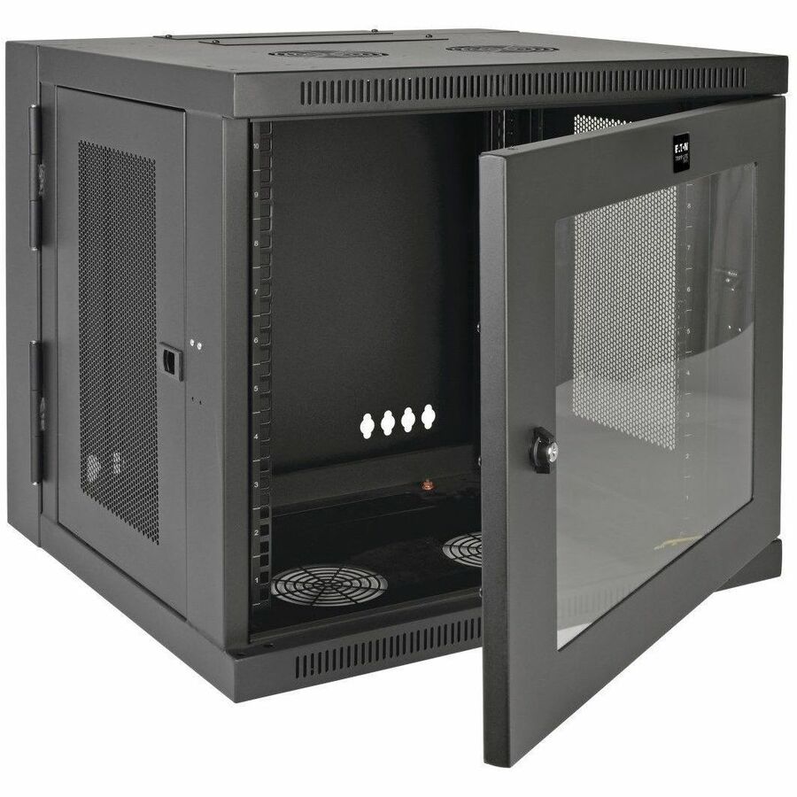 Eaton Tripp Lite Series SmartRack 10U Low-Profile Switch-Depth Wall-Mount Small Rack Enclosure, Clear Acrylic Window, Hinged Back — SRW10USG