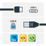 StarTech.com 1m 3 ft USB C to USB B Printer Cable M/M - USB 3.1 (10Gbps) - USB B Cable - USB C to USB B Cable - USB Type C to Type B Cable — USB31CB1M
