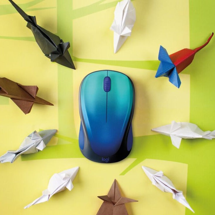 Logitech Design Collection Limited Edition Wireless Mouse with Colorful Designs - USB Unifying Receiver, 12 months AA Battery Life, Portable & Lightweight, Easy Plug & Play with Universal Compatibility - BLUE AURORA — 910-006118