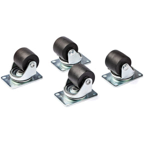 StarTech.com Heavy Duty Casters for Server Racks/Cabinets, Set of 4 Universal M6 2-inch Caster Wheels Kit, 45x75mm Pattern Casters, Swivel — RKCASTER2