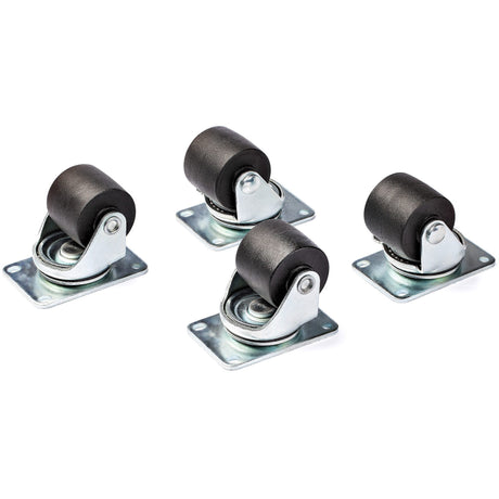 StarTech.com Heavy Duty Casters for Server Racks/Cabinets, Set of 4 Universal M6 2-inch Caster Wheels Kit, 45x75mm Pattern Casters, Swivel — RKCASTER2