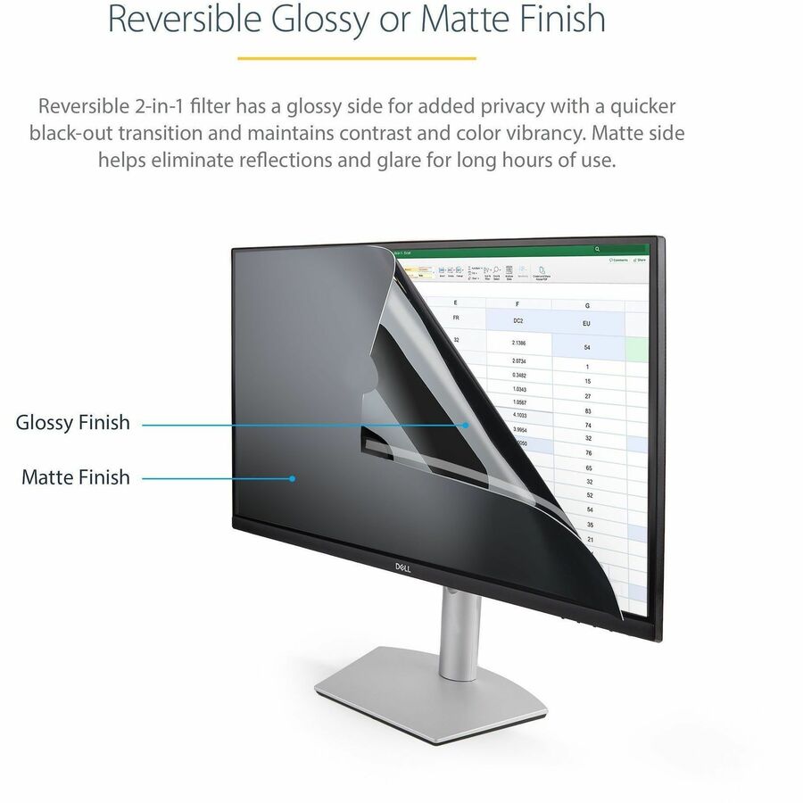 StarTech.com Monitor Privacy Screen for 34 inch Ultrawide Display, 21:9 Widescreen Computer Screen Security Filter, Blue Light Reducing — PRIVSCNMON34W