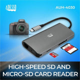 Adesso 8-in-1 USB-C Multi-Port Docking Station (TAA Compliant) — AUH-4030