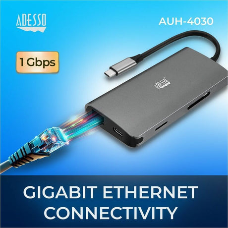 Adesso 8-in-1 USB-C Multi-Port Docking Station (TAA Compliant) — AUH-4030