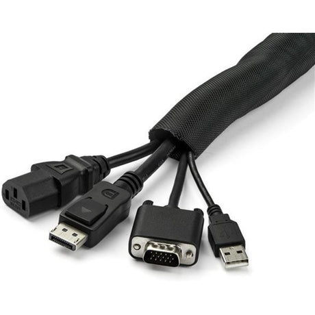 StarTech.com 15' (4.6m) Cable Management Sleeve/Wrap - Flexible Cable Manager - Expandable Coiled Cord Protector/Organizer - Trimmable — WKSTNCM2