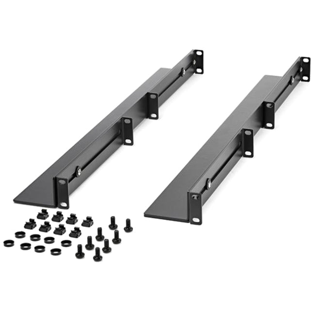 StarTech.com 1U 19" Server Rack Rails 24-36" Adjustable Depth /Universal 4 Post Network/Server/UPS Equipment Mounting Rack Mount Rail Kit — UNIRAILS1UB