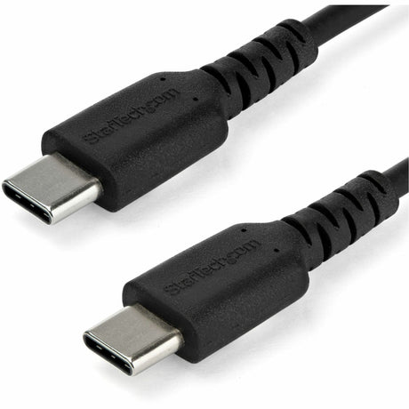 StarTech.com 1m USB C Charging Cable - Durable Fast Charge & Sync USB 2.0 Type C to C Charger Cord - TPE Jacket Aramid Fiber M/M 60W Black — RUSB2CC1MB