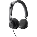 Logitech Zone Wired Noise Cancelling Headset, USB-C with USB-A adapter, graphite — 981-000876