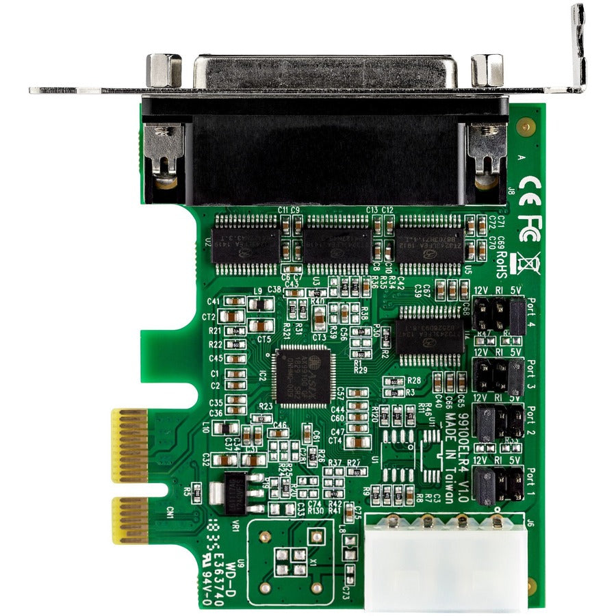StarTech.com 4-port PCI Express RS232 Serial Adapter Card - PCIe Serial DB9 Controller Card 16950 UART - Low Profile - Windows/Linux — PEX4S953LP