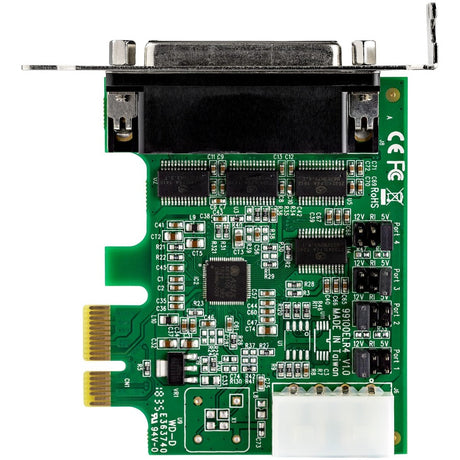 StarTech.com 4-port PCI Express RS232 Serial Adapter Card - PCIe Serial DB9 Controller Card 16950 UART - Low Profile - Windows/Linux — PEX4S953LP
