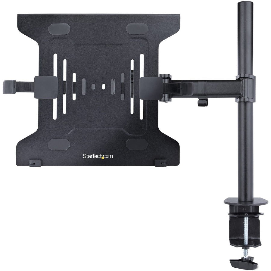 StarTech.com Laptop Desk Mount, Monitor and Laptop Arm Mount, Displays up to 34" (17.6lb/8kg), VESA Laptop Tray Arm, Clamp / Grommet — A-LAPTOP-DESK-MOUNT
