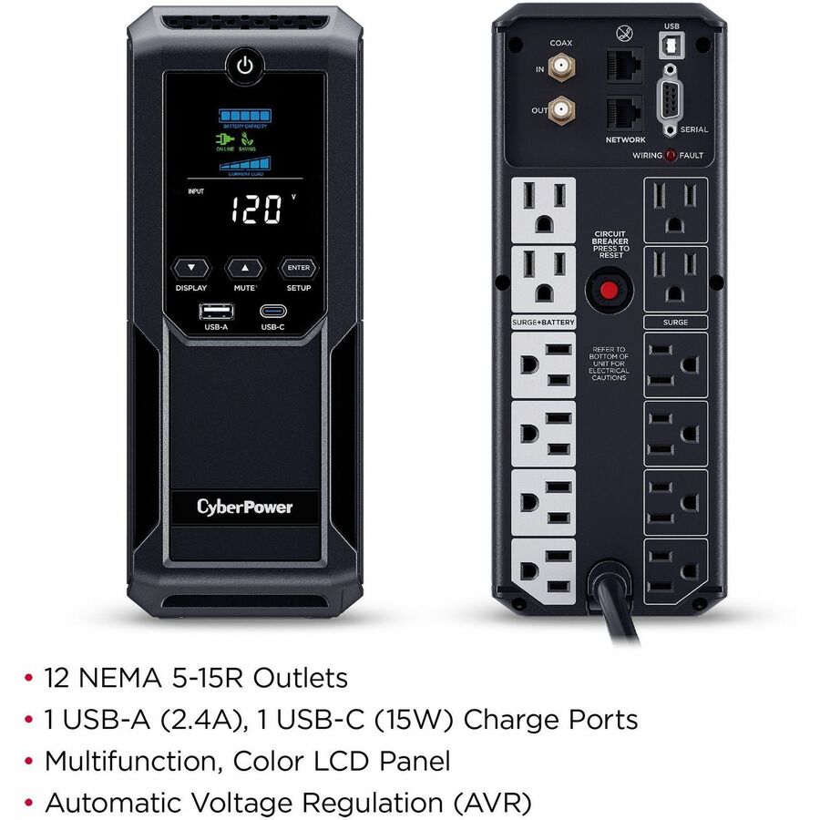 CyberPower CP1350AVRLCD3 Intelligent LCD UPS Systems — CP1350AVRLCD3