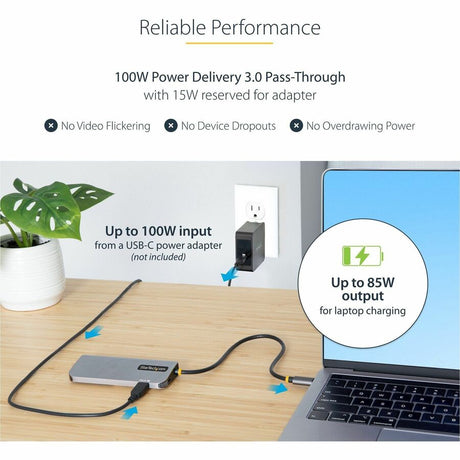 StarTech.com USB C Multiport Adapter, 4K 60Hz HDMI HDR10 Video, 3 Port 5Gbps USB 3.2 Hub, 100W PD PassThrough, GbE, Mini Travel Dock — 127B-USBC-MULTIPORT