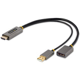 StarTech.com 1ft (30cm) HDMI to DisplayPort Adapter, 4K 60Hz HDR HDMI Source to DP Monitor, USB Bus Powered, HDMI 2.0 to DisplayPort 1.2 — 128-HDMI-DISPLAYPORT