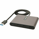 StarTech.com USB 3.0 to Quad HDMI Adapter, USB to 4x HDMI Monitor Converter for Windows (no support for macOS/ChromeOS/Linux) - TAA — USB32HD4