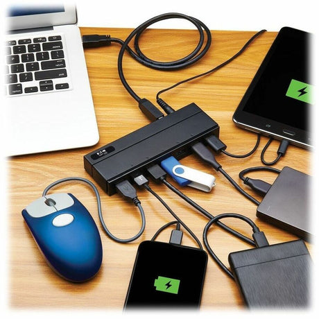 Eaton Tripp Lite Series 7-Port USB-A Mini Hub - USB 3.x (5Gbps), International Plug Adapters — U360-007-INT