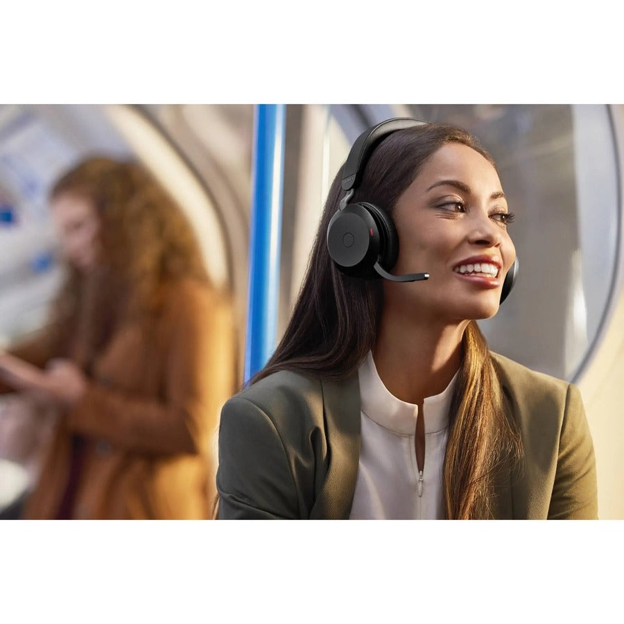 Jabra Evolve2 75 Wireless On-ear Stereo Headset - USB-C - Unified Communication - Black - Binaural - Ear-cup - 3000 cm - Bluetooth - 20 Hz to 20 kHz - MEMS Technology Microphone - Noise Cancelling — 27599-989-899