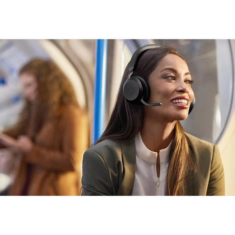 Jabra Evolve2 75 Wireless On-ear Stereo Headset - USB-C - Unified Communication - Black - Binaural - Ear-cup - 3000 cm - Bluetooth - 20 Hz to 20 kHz - MEMS Technology Microphone - Noise Cancelling — 27599-989-899
