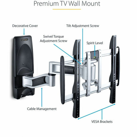 StarTech.com Articulating TV Wall Mount, VESA Wall Mount TV Bracket for 65 inch/99lb/Curved TVs, Corner Adjustable Low Profile Wall Mount — TV-WALL-MOUNT-65FS