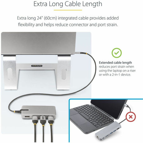 StarTech.com USB-C Triple-Monitor Multiport Adapter, HDMI & DisplayPort, 3x 10Gbps USB Hub, PD Pass-Through, GbE, Travel Docking Station — 117B-USBC-MULTIPORT