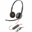 Poly Blackwire 3220 Stereo USB-C Black Headset + USB-C/A Adapter (Bulk) — 8X2J9A6