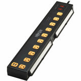 Eaton Tripp Lite Series Protect It! 10-Outlet Surge Protector with Swivel Light Bars - 5-15R Outlets, 2 USB Ports, 6 ft. (1.8 m) Cord, 1350 Joules, Black — TLP1006USB