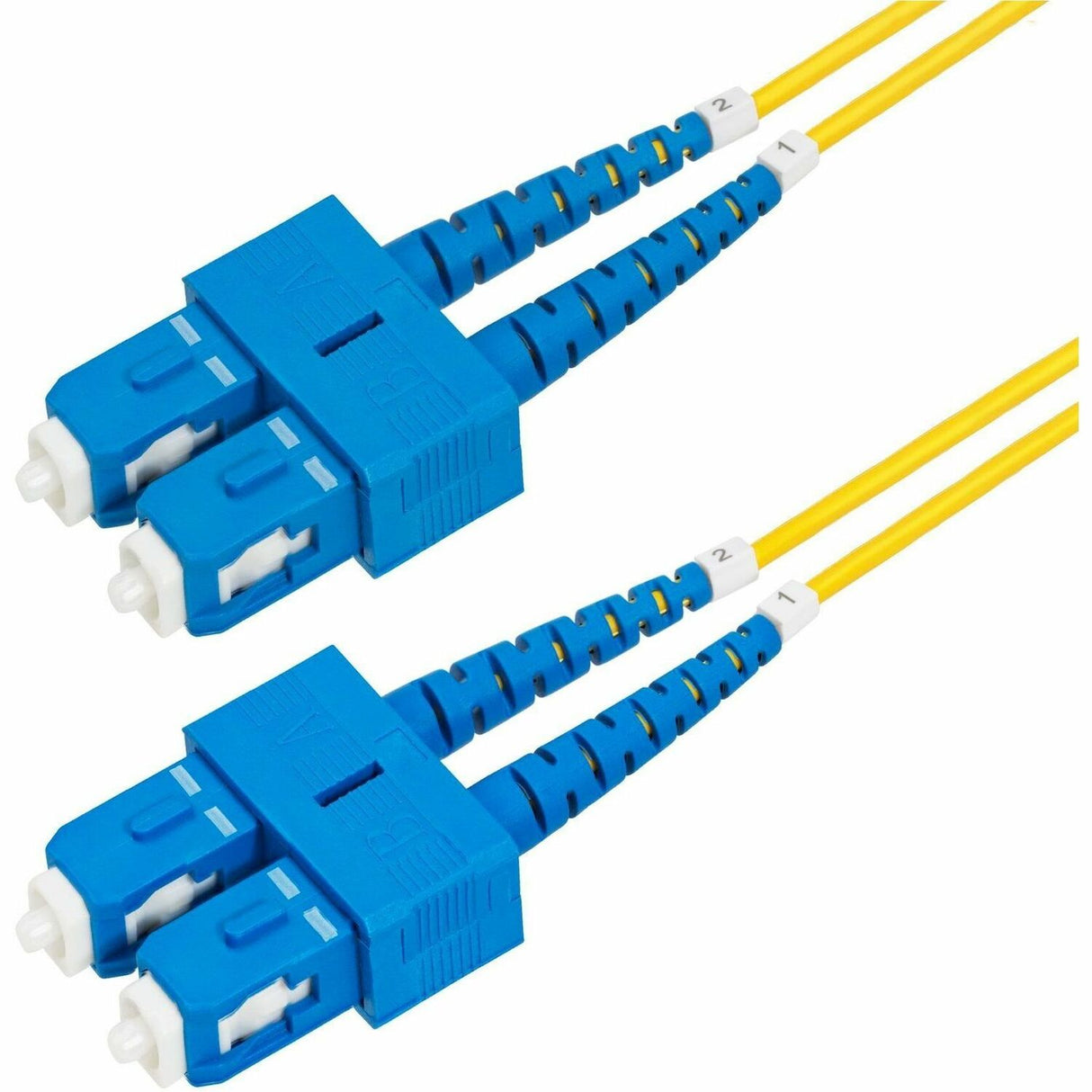 StarTech.com 5m (16.4ft) SC to SC (UPC) OS2 Single Mode Duplex Fiber Optic Cable, 9/125, 40G/100G, Low Insertion Loss, LSZH Jumper Cord — SMDOS2SCSC5M