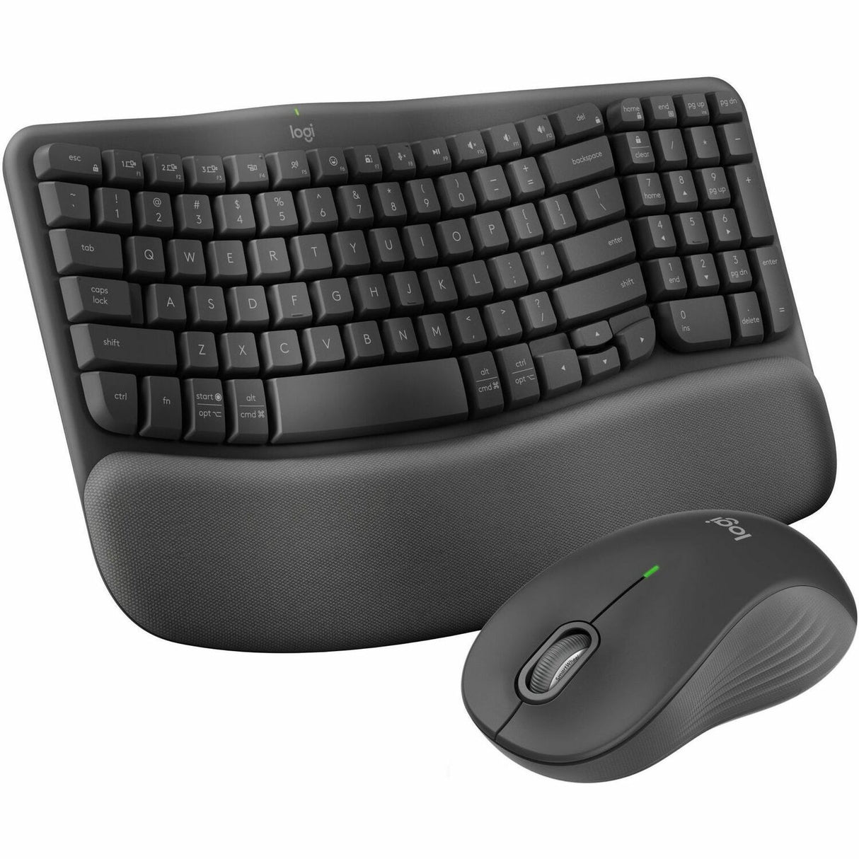 Logitech Wave Keys MK670 Combo, Wireless Ergonomic Keyboard with Signature M550 L Wireless Mouse, Graphite — 920-012059