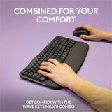 Logitech Wave Keys MK670 Combo, Wireless Ergonomic Keyboard with Signature M550 L Wireless Mouse, Graphite — 920-012059