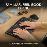 Logitech Wave Keys MK670 Combo, Wireless Ergonomic Keyboard with Signature M550 L Wireless Mouse, Graphite — 920-012059